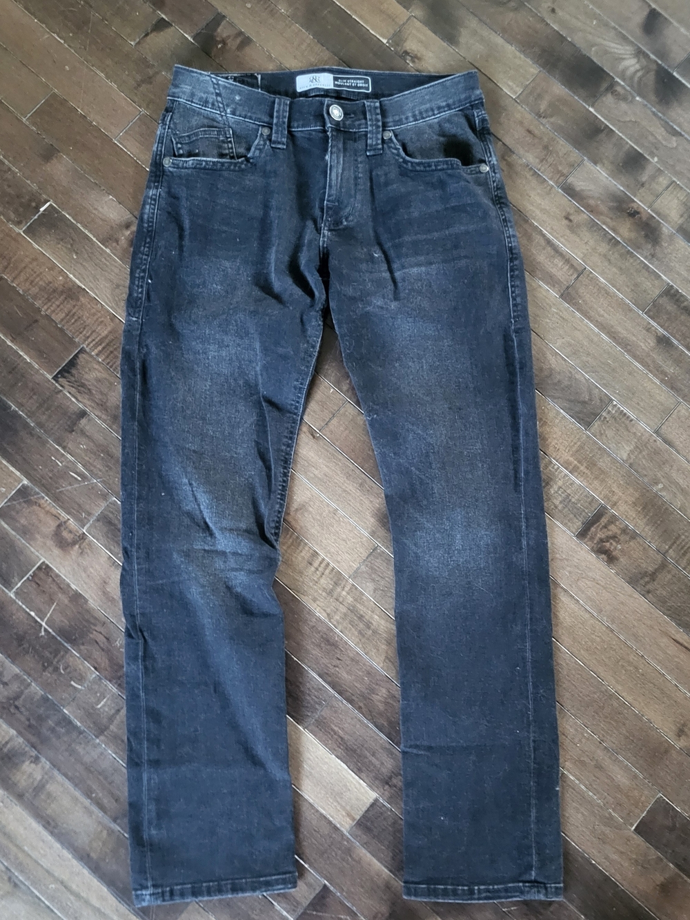 Rock & Republic Men's Washed Black Straight Jeans